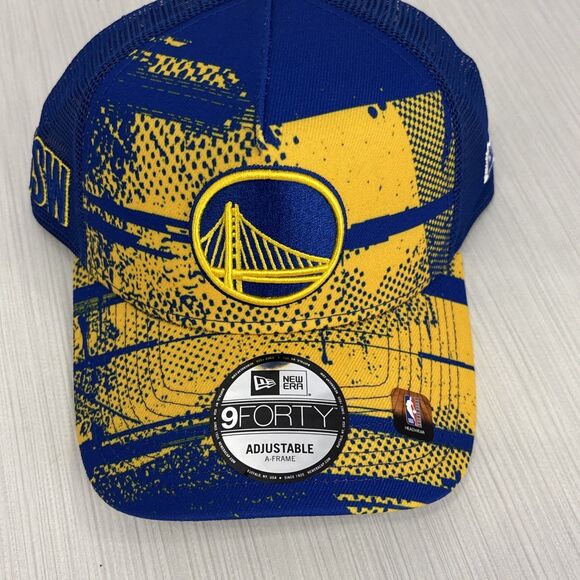 Golden State Warriors New Era 9FORTY A-Frame OTC NBA 24 Tip Off Hat Blue NEW - Picture 2 of 6
